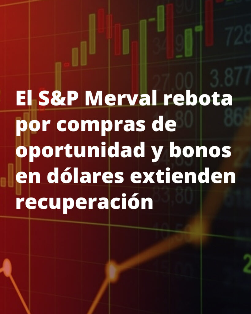 El S&P Merval rebota por compras de oportunidad y bonos en dólares extienden recuperación